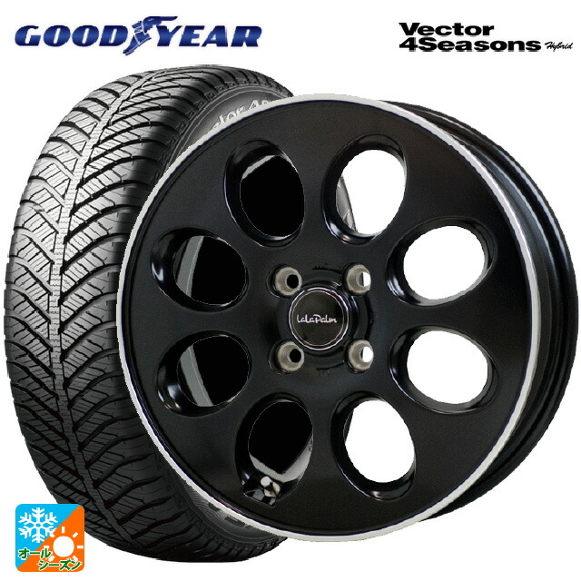 155/65R14 75H グッドイヤー ベクターフォーシーズンズ ハイブリッド ホットスタッフ ララパーム オーバル GB/リムP 14-4.5J 国産車用 オールシーズンタイヤホイール4本セット