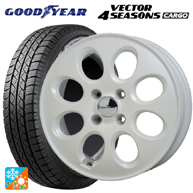 145/80R12 80/78N グッドイヤー ベクター4シーズンズ カーゴ ホットスタッフ ララパーム オーバル PW 12-3.5J 国産車用 オールシーズンタイヤホイール4本セット｜タイヤホイール専門店コニシタイヤ