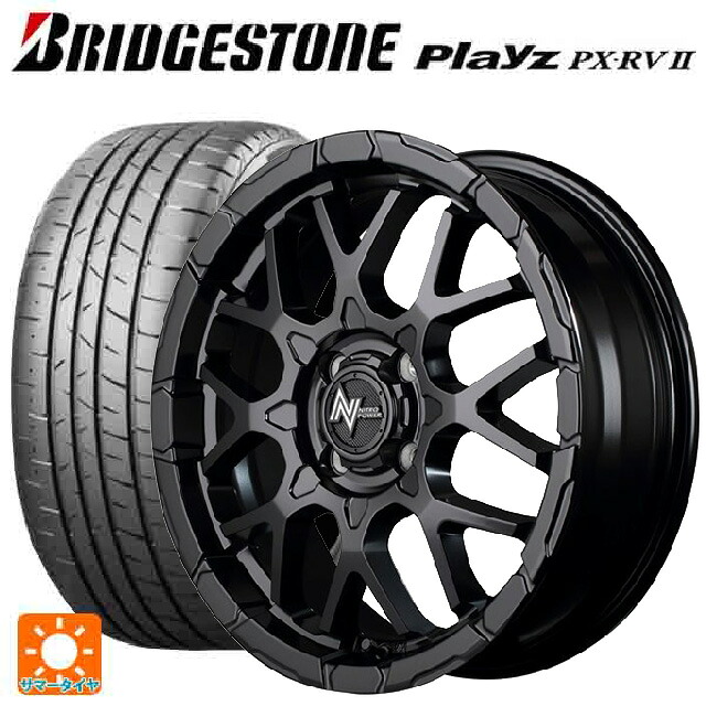 トヨタ ライズ（ガソリン車）(A200/A210)用 195/65R16 92V ブリヂストン プレイズ PX-RV2 正規品 エムアイディー ナイトロパワー M28バレットKC セミグロスブラック 新品サマータイヤホイール 4本セット