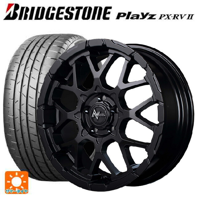225/45R18 95W XL ブリヂストン プレイズ PX-RV2 正規品 # エムアイディー ナイトロパワー M28バレットエス セミグロスブラック 18-7J 国産車用 サマータイヤホイール4本セット