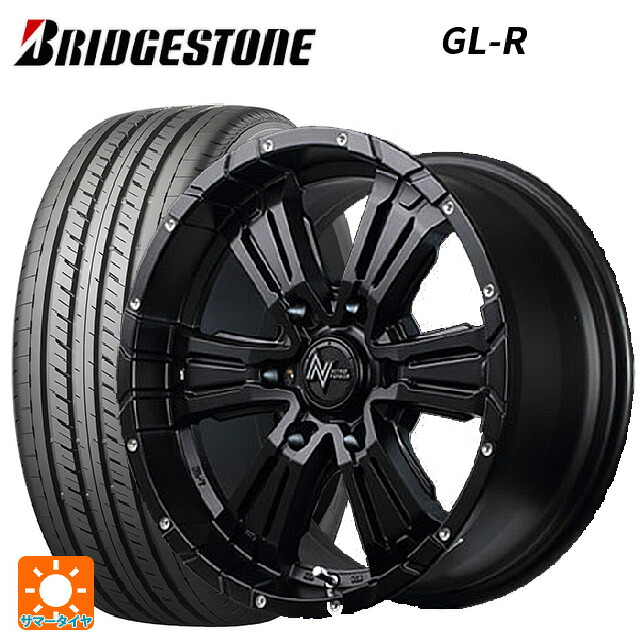 215/60R17 109/107R ブリヂストン GL-R 正規品 エムアイディー ナイトロパワー クロスクロウ セミグロスブラック+ピアスドリルド 17-6.5J 国産車用 サマータイヤホイール4本セット|タイヤホイール専門店コニシタイヤ