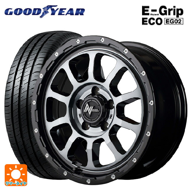 2024年製 205/60R16 92H グッドイヤー エフィシェントグリップ エコ EG02 # エムアイディー ナイトロパワー M10パーシングS ブラック／ＤＣ＋マシニング／ブラッククリア 16-7J 国産車用 サマータイヤホイール4本セット
