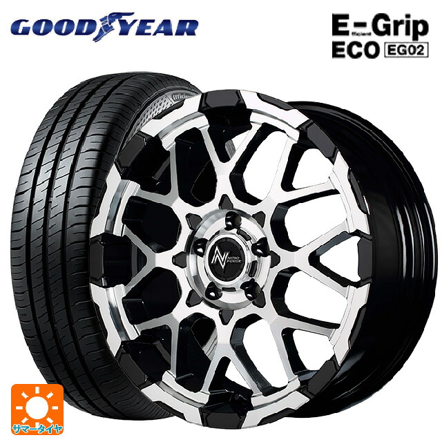 2024年製 205/60R16 92H グッドイヤー エフィシェントグリップ エコ EG02 # エムアイディー ナイトロパワー M28バレットエス ブラック/ミラーカット 16-7J 国産車用 サマータイヤホイール4本セット