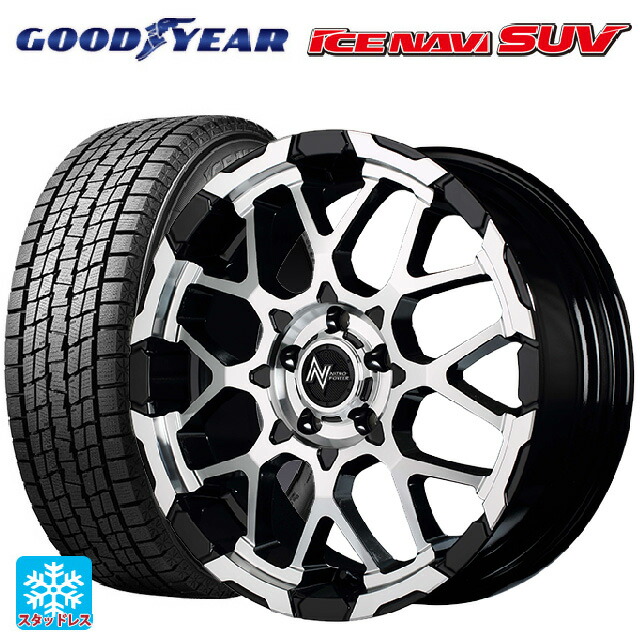 ミツオカ バディ()用 2025年製 225/60R18 100Q グッドイヤー アイスナビ SUV エムアイディー ナイトロパワー M28バレットエス ブラック/ミラーカット 新品スタッドレスタイヤホイール 4本セット