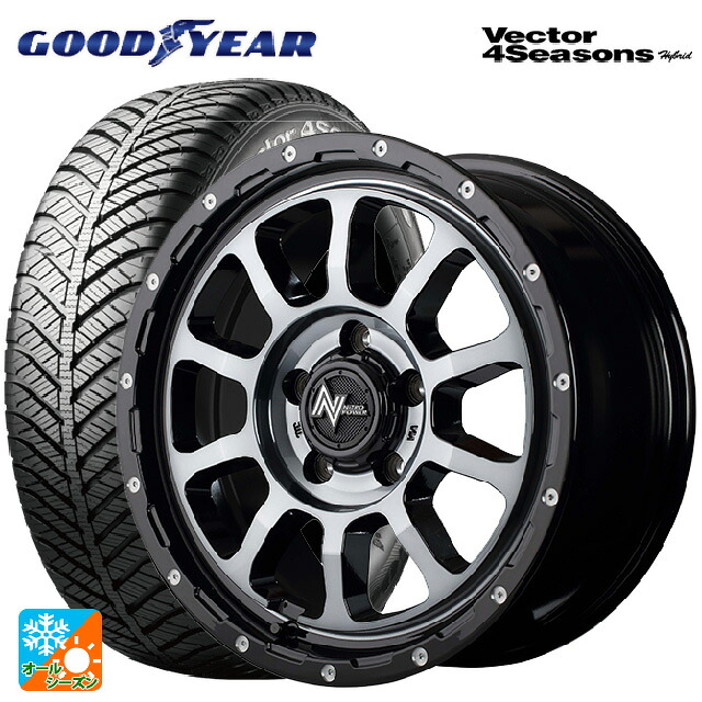 スズキ スイフトスポーツ(ZC33S)用 195/50R16 84H グッドイヤー ベクターフォーシーズンズ ハイブリッド エムアイディー ナイトロパワー M10パーシングS ブラック／ＤＣ＋マシニング／ブラッククリア 新品オールシーズンタイヤホイール 4本セット