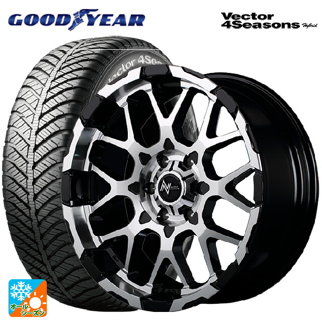 195/60R16 89H グッドイヤー ベクターフォーシーズンズ ハイブリッド エムアイディー ナイトロパワー M28バレット ブラック/ミラーカット 16-7J 国産車用 オールシーズンタイヤホイール4本セット｜タイヤホイール専門店コニシタイヤ 97,856円