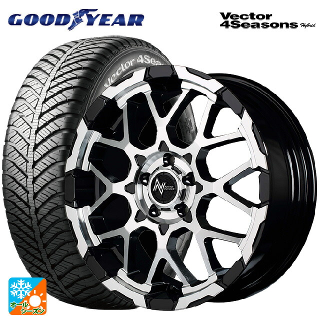 スズキ スイフトスポーツ(ZC33S)用 195/50R16 84H グッドイヤー ベクターフォーシーズンズ ハイブリッド エムアイディー ナイトロパワー M28バレットエス ブラック/ミラーカット 新品オールシーズンタイヤホイール 4本セット