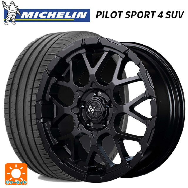 トヨタ bZ4X(11/15系)用 235/60R18 107W XL ミシュラン 正規品 パイロットスポーツ4SUV エムアイディー ナイトロパワー M28バレットエス セミグロスブラック 新品サマータイヤホイール 4本セット