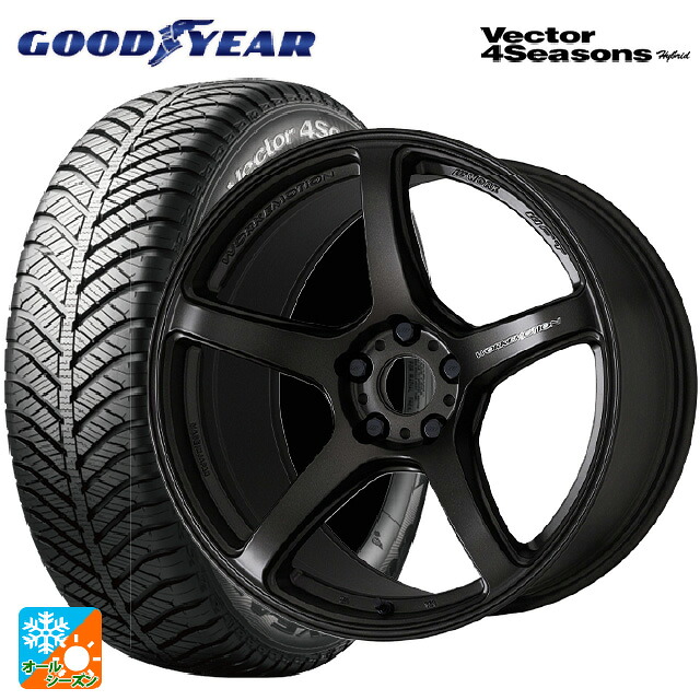 トヨタ アルファード(30系)用 235/50R18 101H XL グッドイヤー ベクターフォーシーズンズ ハイブリッド ワーク エモーション T5R MGK 新品オールシーズンタイヤホイール 4本セット