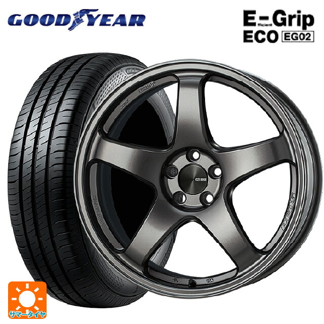 スバル レヴォーグ(VN系)用 225/45R18 95W XL グッドイヤー エフィシェントグリップ エコ EG02 エンケイ パフォーマンスライン PF05 DS 新品サマータイヤホイール 4本セット