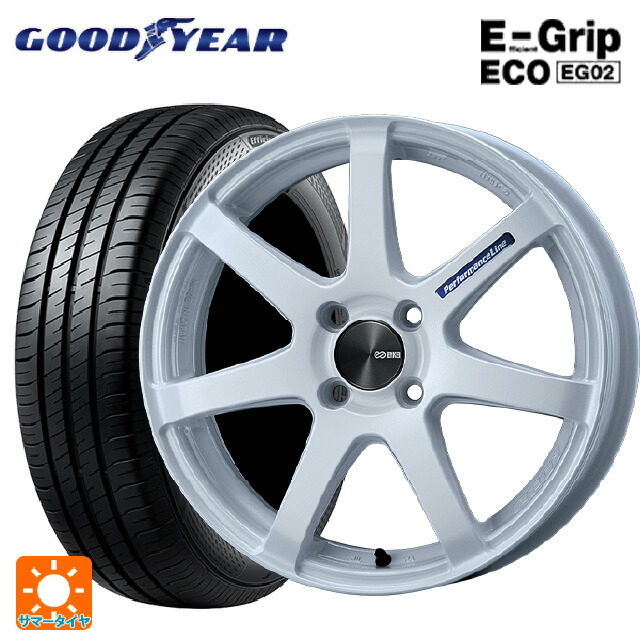 ダイハツ コペン(LA400K)用 165/50R16 75V グッドイヤー エフィシェントグリップ エコ EG02 エンケイ パフォーマンスライン PF07 WH 新品サマータイヤホイール 4本セット