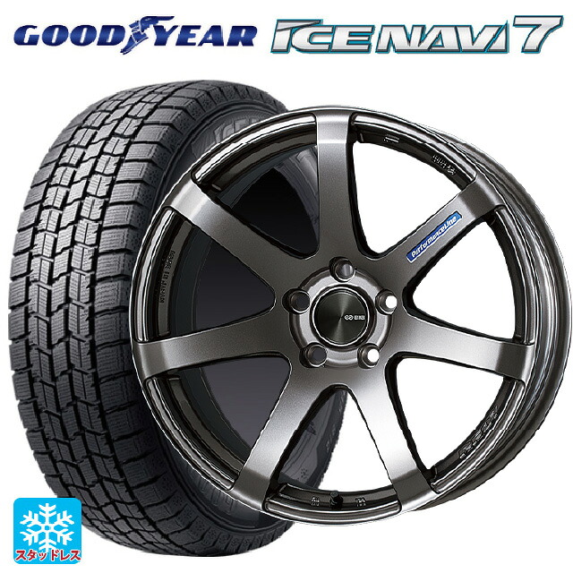 2024年製 195/60R17 90Q グッドイヤー アイスナビ7(数量限定) エンケイ パフォーマンスライン PF07 DS 17-7J 国産車用 スタッドレスタイヤホイール4本セット