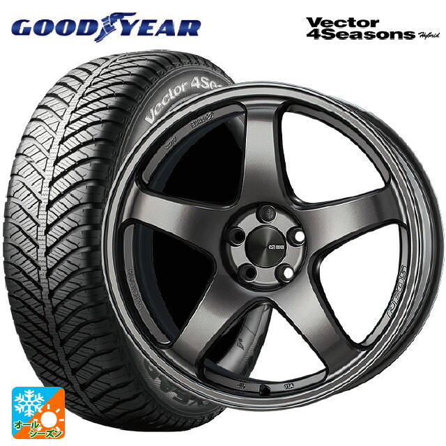185/55R16 83H グッドイヤー ベクターフォーシーズンズ ハイブリッド エンケイ パフォーマンスライン PF05 DS 16-6.5J 国産車用 オールシーズンタイヤホイール4本セット|タイヤホイール専門店コニシタイヤ