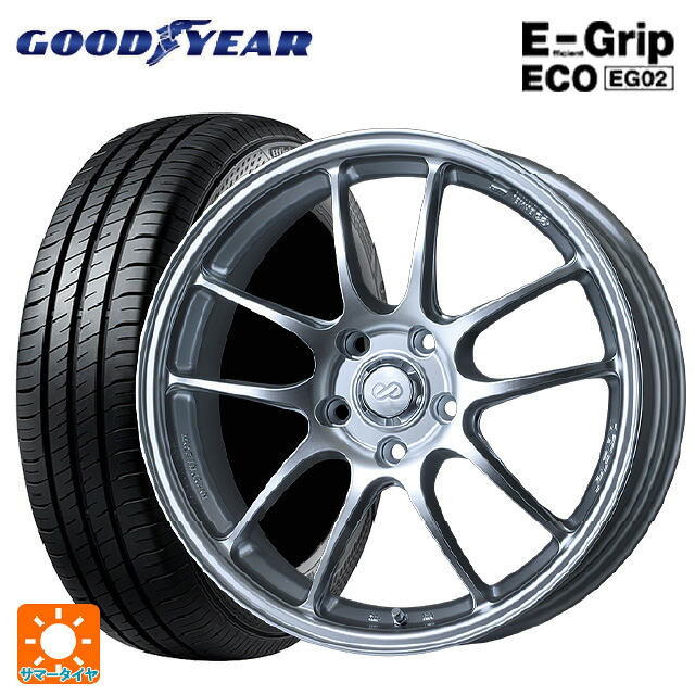 スバル レヴォーグ(VN系)用 225/45R18 95W XL グッドイヤー エフィシェントグリップ エコ EG02 エンケイ パフォーマンスライン PF01 スパークルシルバー 新品サマータイヤホイール 4本セット