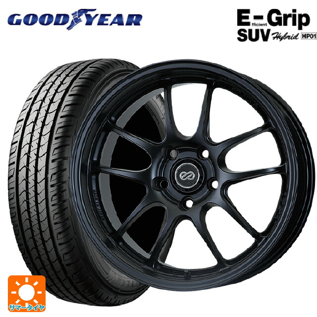 225/65R18 103H グッドイヤー エフィシェントグリップSUV HP01 エンケイ パフォーマンスライン PF01 マットブラック 18-8J 国産車用 サマータイヤホイール4本セット