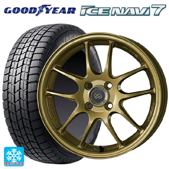 スバル レヴォーグ(VN系)用 2025年製 215/50R17 91Q グッドイヤー アイスナビ7(数量限定) # エンケイ パフォーマンスライン PF01 ゴールド 新品スタッドレスタイヤホイール 4本セット