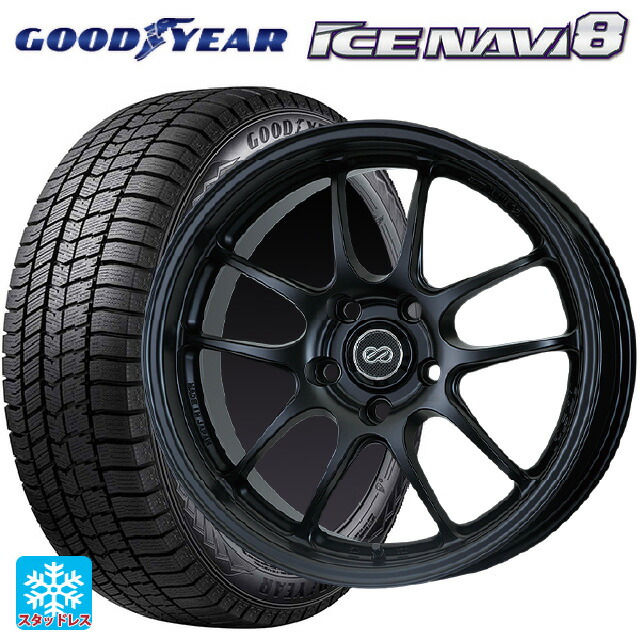 225/55R17 97Q グッドイヤー アイスナビ8 # エンケイ パフォーマンスライン PF01 マットブラック 17-7J 国産車用 スタッドレスタイヤホイール4本セット