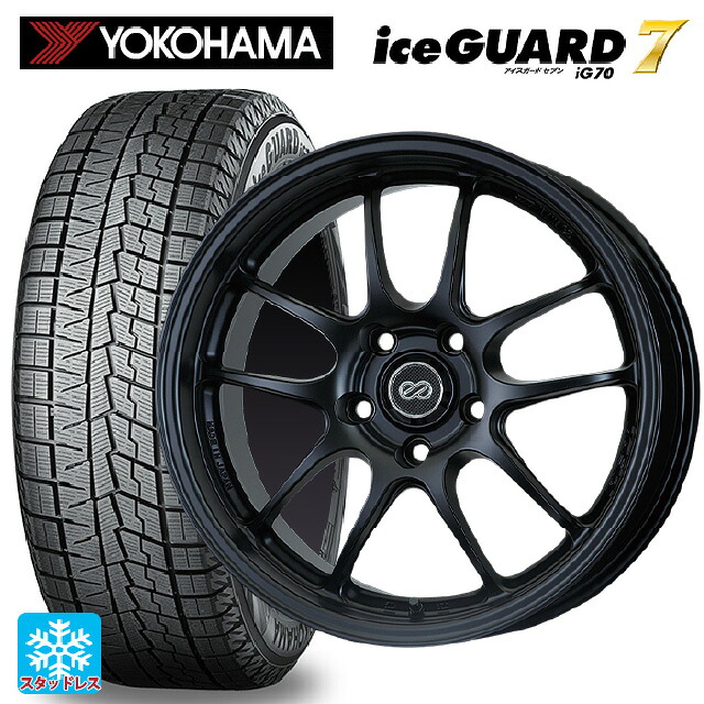 ニッサン セレナ(C28)用 215/50R18 92Q ヨコハマ アイスガード7(IG70) # エンケイ パフォーマンスライン PF01 マットブラック 新品スタッドレスタイヤホイール 4本セット