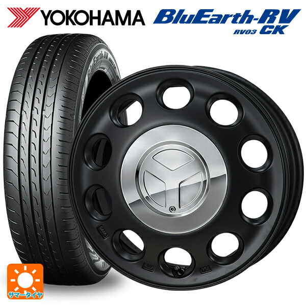 165/70R14 81H ヨコハマ ブルーアース RV03CK ジャパン三陽 モンツァ ピエディーノ セミグロスブラック 14-4.5J 国産車用 サマータイヤホイール4本セット｜タイヤホイール専門店コニシタイヤ