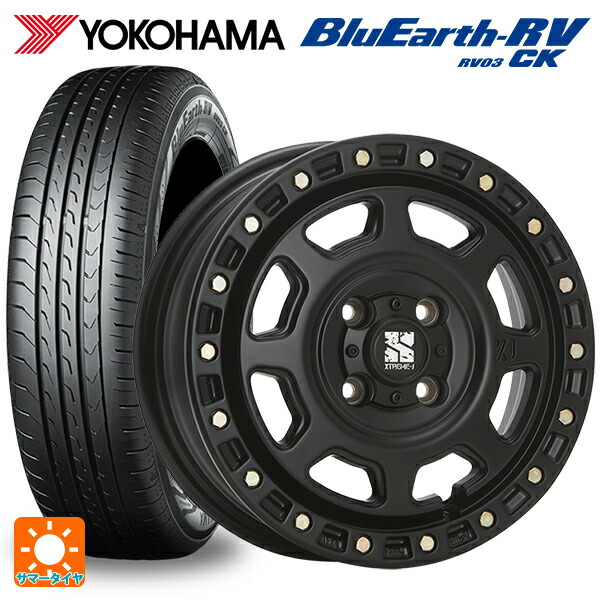 スズキ スペーシアベース(MK33)用 165/55R15 75V ヨコハマ ブルーアース RV03CK エムエルジェイ エクストリームJ XJ07 Satin Black 新品サマータイヤホイール 4本セット|タイヤホイール専門店コニシタイヤ