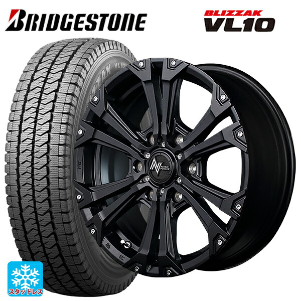 195/80R15 107/105N ブリヂストン ブリザック VL10 正規品 # エムアイディー ナイトロパワー ジャベリン セミグロスブラック＋ピアス＆ミルド 15-6J 国産車用 スタッドレスタイヤホイール4本セット｜タイヤホイール専門店コニシタイヤ