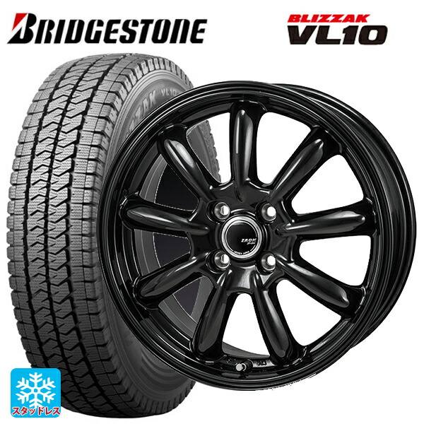2025年製 145/80R12 80/78N ブリヂストン ブリザック VL10 正規品 # ジャパン三陽 ザック JP209 グロスブラック 12-4J 国産車用 スタッドレスタイヤホイール4本セット