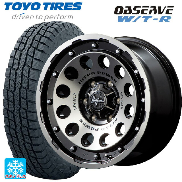 トヨタ ハイエース(200系)用 215/65R16 109/107Q トーヨー オブザーブ W/T-R エムアイディー ナイトロパワーH12 ショットガン ブラッククリア/マシニング 新品スタッドレスタイヤホイール 4本セット