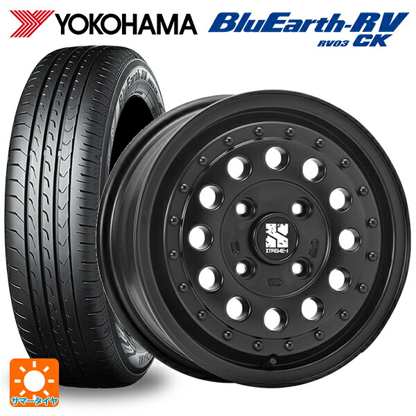 185/70R14 88S ヨコハマ ブルーアース RV03CK エムエルジェイ エクストリームJ ラギッド サテンブラック 14-5J 国産車用 サマータイヤホイール4本セット