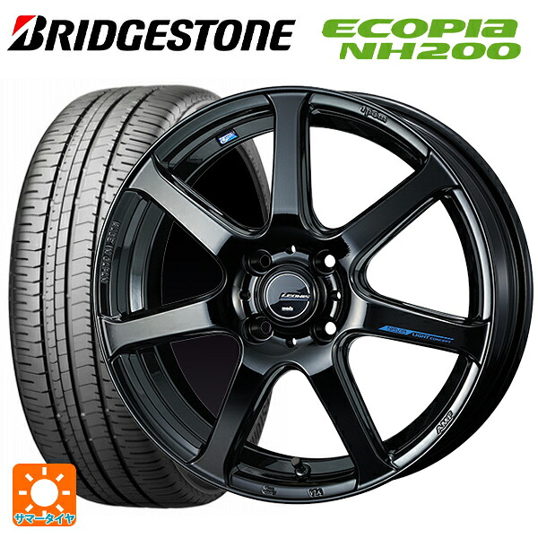 195/50R16 84V ブリヂストン エコピア NH200 正規品 ウェッズ レオニス ナヴィア07 PBK 16-6J 国産車用 サマータイヤホイール4本セット