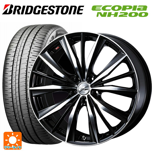 スバル レヴォーグ(VN系)用 225/45R18 95W XL ブリヂストン エコピア NH200 正規品 ウェッズ レオニス VX # BKMC 新品サマータイヤホイール 4本セット
