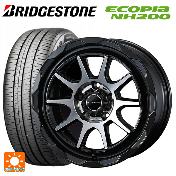 225/55R17 97V ブリヂストン エコピア NH200 正規品 ウェッズ マッドヴァンス06 マットブラックポリッシュ 17-7J 国産車用 サマータイヤホイール4本セット