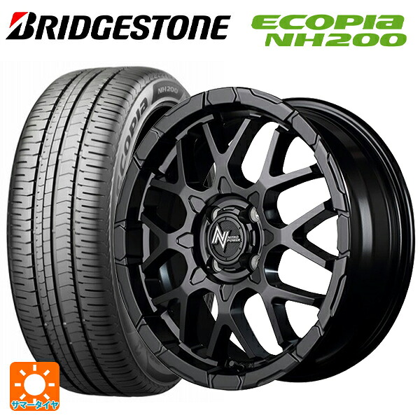 トヨタ アクア(PK11/PK10系)用 195/55R16 87V ブリヂストン エコピア NH200 正規品 エムアイディー ナイトロパワー M28バレットKC セミグロスブラック 新品サマータイヤホイール 4本セット|タイヤホイール専門店コニシタイヤ