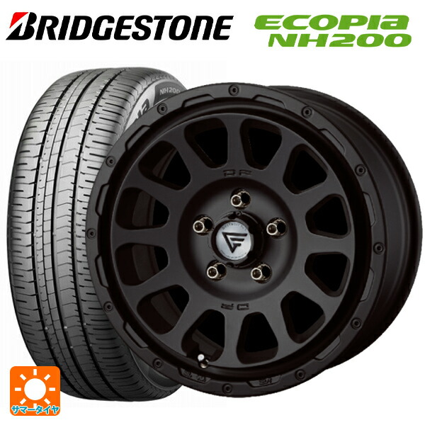 215/50R17 91V ブリヂストン エコピア NH200 正規 エクシズルライン デルタフォース オーバル マットブラック 17-7J 国産車用 サマータイヤホイール4本セット