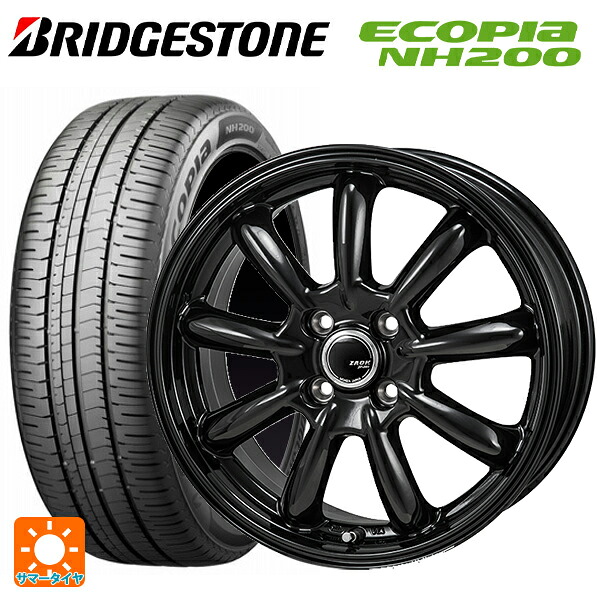 195/50R16 84V ブリヂストン エコピア NH200 正規品 ジャパン三陽 ザック JP209 グロスブラック 16-6J 国産車用 サマータイヤホイール4本セット|タイヤホイール専門店コニシタイヤ