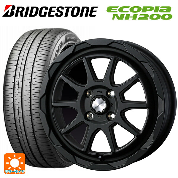 ニッサン ノートオーラ(E13)用 205/55R16 91V ブリヂストン エコピア NH200 正規品 ウェッズ マッドヴァンス06 フルマットブラック 新品サマータイヤホイール 4本セット|タイヤホイール専門店コニシタイヤ