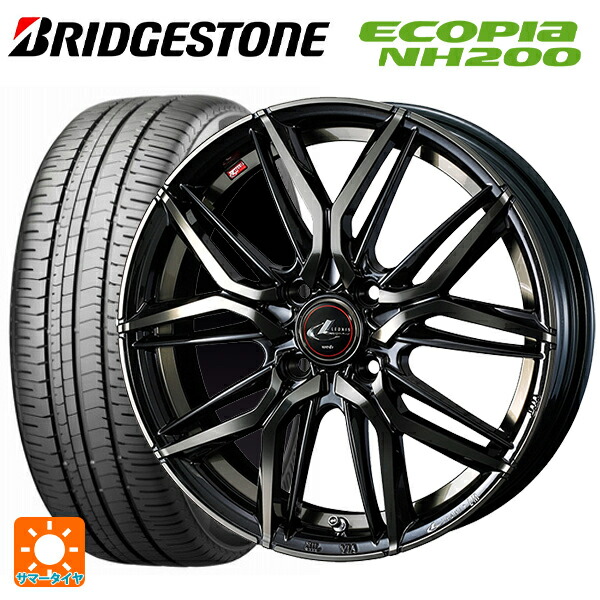 195/50R16 84V ブリヂストン エコピア NH200 正規品 ウェッズ レオニス LM PBMC/TI 16-6J 国産車用 サマータイヤホイール4本セット