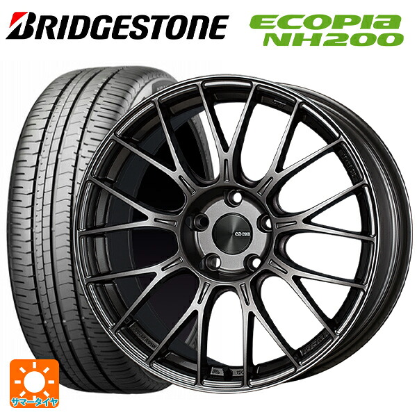 スバル レヴォーグ(VN系)用 225/45R18 95W XL ブリヂストン エコピア NH200 正規品 エンケイ パフォーマンスライン PFM1 ダークシルバー 新品サマータイヤホイール 4本セット