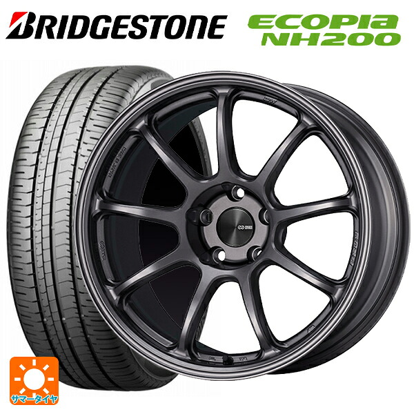 スバル レヴォーグ(VN系)用 225/45R18 95W XL ブリヂストン エコピア NH200 正規品 エンケイ パフォーマンスライン PF09 DS 新品サマータイヤホイール 4本セット