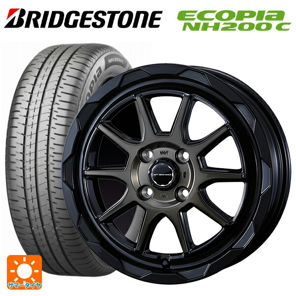 165/65R15 81S ブリヂストン エコピア NH200C 正規品 ウェッズ マッドヴァンス06 ブラックポリッシュブロンズクリア 15-4.5J 国産車用 サマータイヤホイール4本セット
