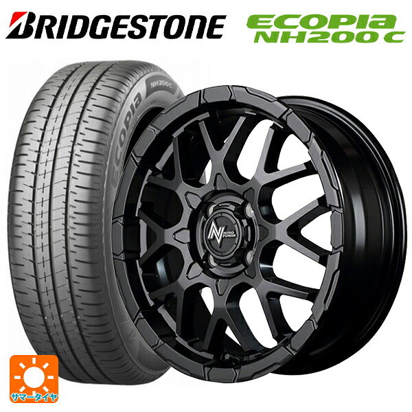 トヨタ ヤリス(10系)用 185/55R16 83V ブリヂストン エコピア NH200C 正規品 エムアイディー ナイトロパワー M28バレットKC セミグロスブラック 新品サマータイヤホイール 4本セット