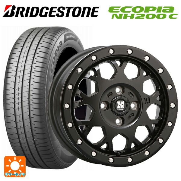 165/65R14 79S ブリヂストン エコピア NH200C 正規品 エムエルジェイ エクストリームJ XJ04 Satin Black 14-4.5J 国産車用 サマータイヤホイール4本セット|タイヤホイール専門店コニシタイヤ