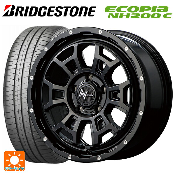 185/60R16 86H ブリヂストン エコピア NH200C 正規品 エムアイディー ナイトロパワー H6 スラッグ セミグロスブラック/マシニング 16-6J 国産車用 サマータイヤホイール4本セット｜タイヤホイール専門店コニシタイヤ 95,084円