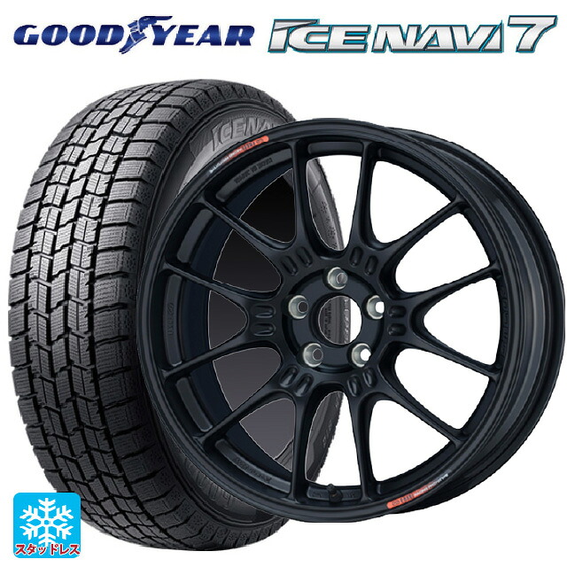 215/50R17 91Q グッドイヤー アイスナビ7(数量限定) # エンケイ レーシング GTC02 For GR86 / BRZ Cup Matte Black 17-7.5J 国産車用 スタッドレスタイヤホイール4本セット|タイヤホイール専門店コニシタイヤ