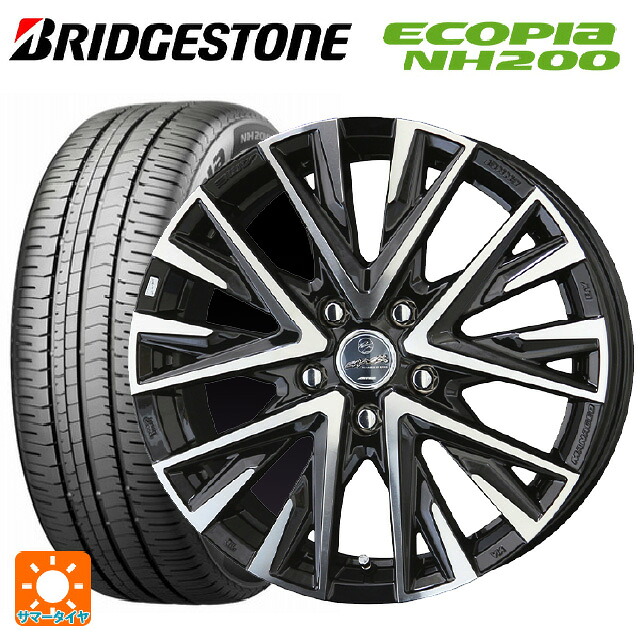 スバル レヴォーグ(VN系)用 215/50R17 91V ブリヂストン エコピア NH200 正規 共豊 スマック レジーナ サファイアブラックポリッシュ 新品サマータイヤホイール 4本セット