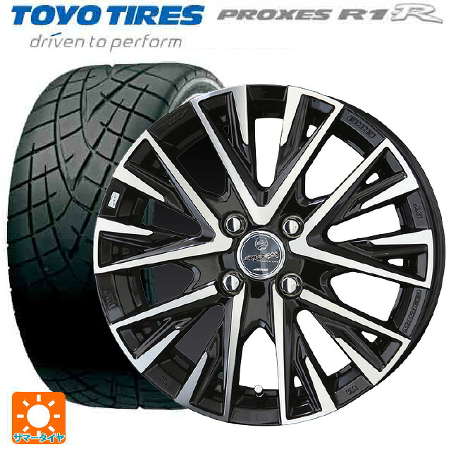 225/50R16 92V トーヨー プロクセス R1R 共豊 スマック レジーナ サファイアブラックポリッシュ 16-6J 国産車用 サマータイヤホイール4本セット