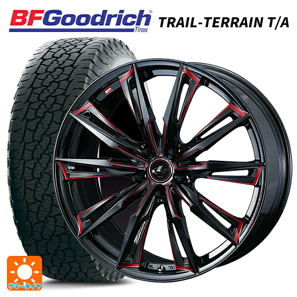 245/65R17 111T XL BFグッドリッチ トレイルテレーン T/A ホワイトレター 正規品 # ウェッズ レオニス GX BK/SC(RED) 17-7J 国産車用 サマータイヤホイール4本セット|タイヤホイール専門店コニシタイヤ
