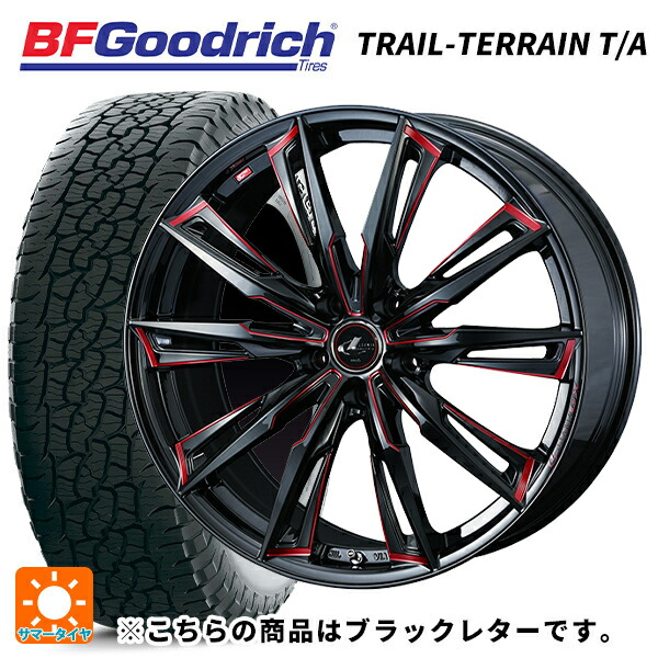 225/60R18 100H BFグッドリッチ トレイルテレーン T/A ブラックレター 正規品 ウェッズ レオニス GX BK/SC(RED) 18-7J 国産車用 サマータイヤホイール4本セット｜タイヤホイール専門店コニシタイヤ