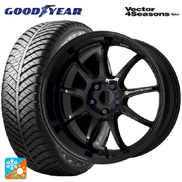 ニッサン リーフ(ZE2)用 215/55R18 95H グッドイヤー ベクターフォーシーズンズ ハイブリッド ワーク エモーション D9R BLK 新品オールシーズンタイヤホイール 4本セット|タイヤホイール専門店コニシタイヤ