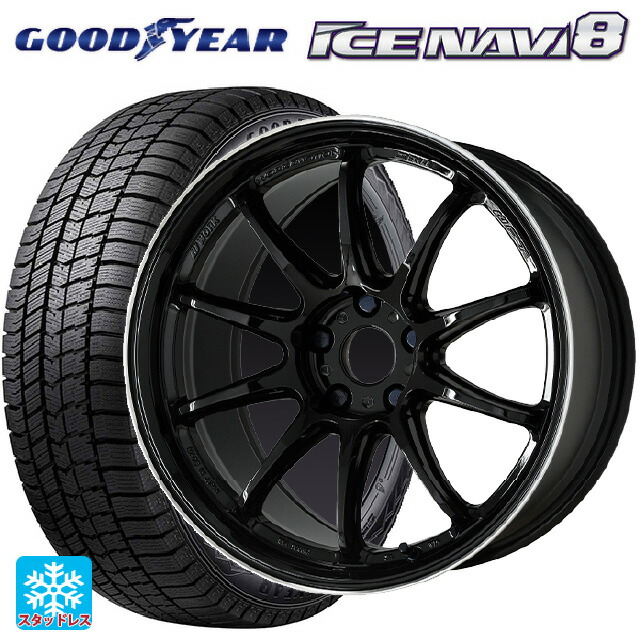 トヨタ GR86(ZN8)用 225/40R18 92Q XL グッドイヤー アイスナビ8 ワーク エモーション ZR10 BLKLC 新品スタッドレスタイヤホイール 4本セット