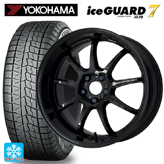 215/50R18 92Q ヨコハマ アイスガード7(IG70) # ワーク エモーション D9R BLK 18-7.5J 国産車用 スタッドレスタイヤホイール4本セット